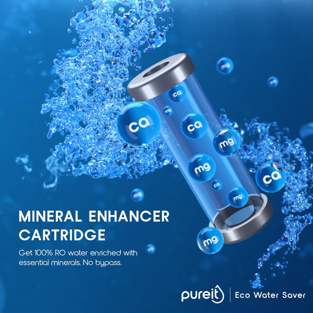 Pureit Eco Water Saver RO+UV+MF+Mineral | 7-Stage | 10L | Up to 60% Saving | Suitable for Borewell, Tanker & Municipal Supply | Table Top | Wall Mountable | Black