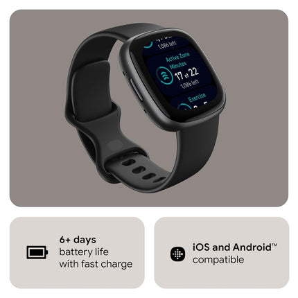 Fitbit Versa 4 Fitness Smartwatch with Daily Readiness, GPS, 24/7 Heart Rate, 40+ Exercise Modes, Sleep Tracking and more, One Size (S & L Bands Included)