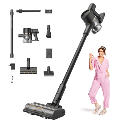 DREAME R10 Pro Cordless Stick Vacuum Cleaner, 65 Mins Long Runtime Stick Vacuum, Lightweight and Anti-Tangle, 150 AW Robust Suction Handheld Vacuum for Hard Floor, Pet Hair and Carpet
