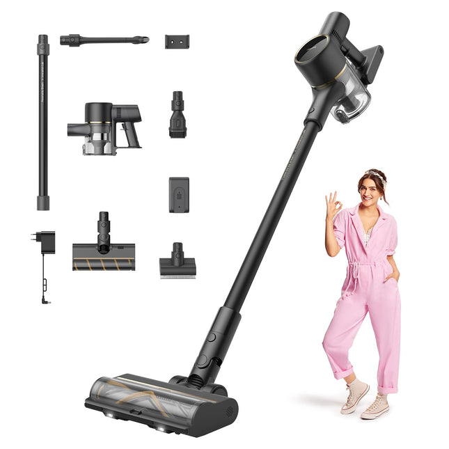 DREAME R10 Pro Cordless Stick Vacuum Cleaner, 65 Mins Long Runtime Stick Vacuum, Lightweight and Anti-Tangle, 150 AW Robust Suction Handheld Vacuum for Hard Floor, Pet Hair and Carpet