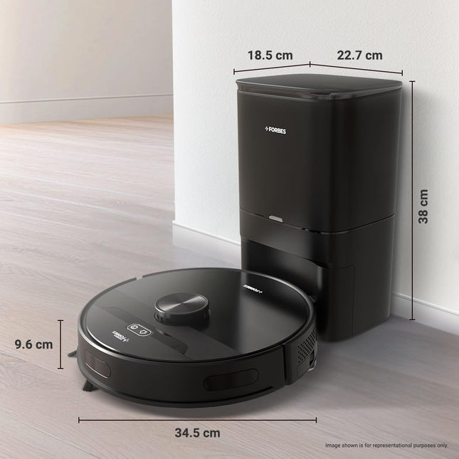 Eureka Forbes SmartClean, 5000Pa HyperSuction Robotic Vacuum Cleaner with Auto Bin (65 Days Hands-Free Cleaning) | LiDAR 3.0 & Home Mapping | Wet Mopping | 5-Hour Run Time | Smart App Control