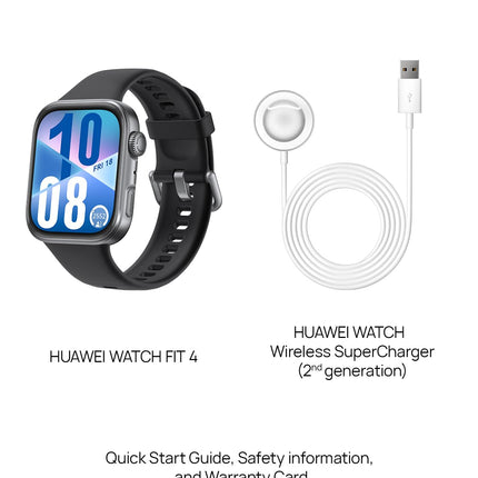 HUAWEI Watch FIT 4 smartwatch, 1.82" Large Display, Up to 10-Day Battery Life, Dual Band GPS, 100+ Sports Modes, Fitness Health Tracker, Emotional Assistant, Compatible with Android iOS, Black