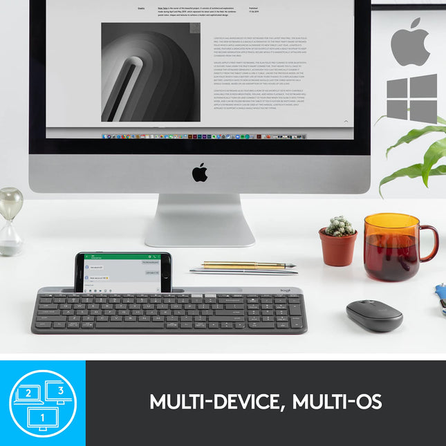 Logitech K580 Slim Multi-Device Wireless Keyboard Bluetooth/Receiver