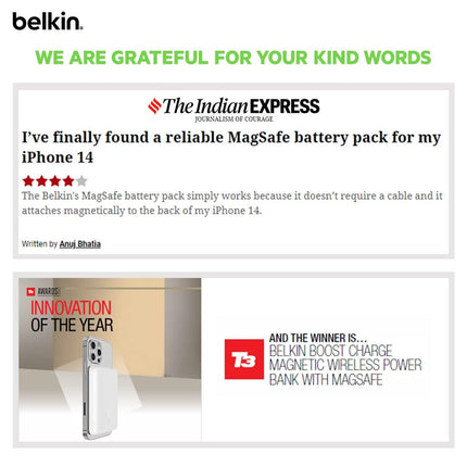 Belkin 2500 mAh Magnetic MagSafe Compatible Wireless Power Bank
