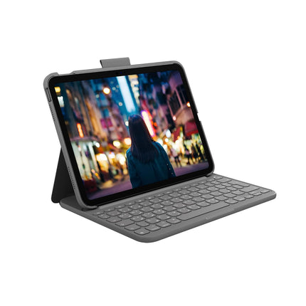 Logitech Slim Folio Keyboard Case for iPad (10th Generation) with Integrated Bluetooth Wireless Keyboard