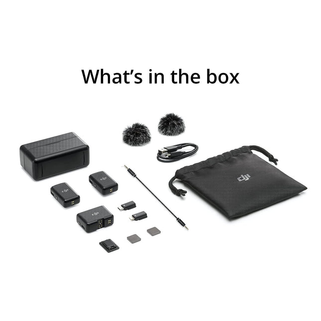 DJI Mic - Wireless Microphone System, Compact and Portable Wireless Mic Lavalier with Dual-Channel Recording