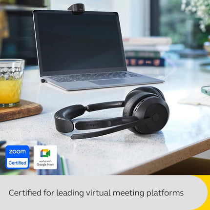 Jabra Evolve2 55 Stereo Wireless Headset - Features AirComfort Technology, Noise-Cancelling Mics & Active Noise Cancellation - Works with UC Platforms such as Zoom & Google Meet - Black (BRAND NEW/SEALED)
