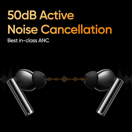 realme Buds Air 5 Pro Truly Wireless in-Ear Earbuds with 50dB ANC, realBoost Dual Coaxial Drivers, 360° Spatial Audio Effect, LDAC HD Audio, Upto 40Hrs Battery with Fast Charging