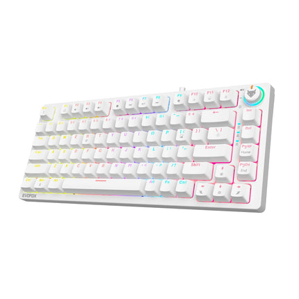 EvoFox Katana X2 TKL Mechanical Gaming Keyboard | 3‑Pin Replaceable Clicky Blue Switches, Dynamic Backlighting, All Keys Anti‑Ghosting, Volume Knob, Copilot, Xbox Gamebar, Screenshot & More - Unboxify