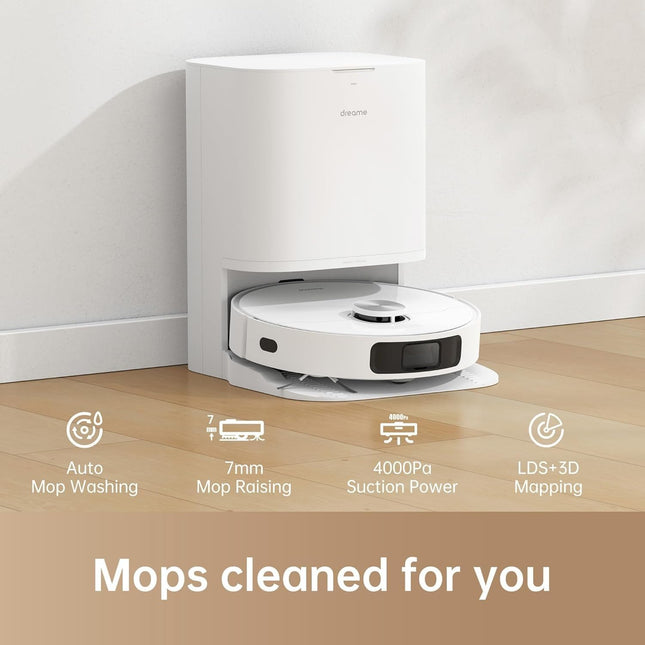 DREAME L10 Prime Robot Vacuum Cleaner with 7mm Mop Lift, Self-Cleaning Mop, LDS Navigation, 4000Pa Suction, 3D Mapping, WiFi/APP/Alexa