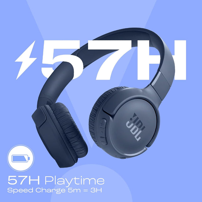 JBL Tune 520BT Wireless On Ear Headphones with Mic, Pure Bass Sound, Upto 57 Hrs Playtime
