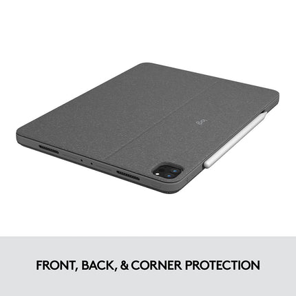 Logitech Combo Touch iPad Pro 11-inch (1st, 2nd, 3rd, 4th gen - 2018, 2020, 2021, 2022) Keyboard Case - Detachable Backlit Keyboard, Click-Anywhere Trackpad - QWERTY Smart Connector, Grey, Medium