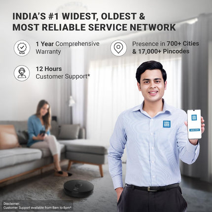 Eureka Forbes SmartClean, 5000Pa HyperSuction Robotic Vacuum Cleaner with Auto Bin (65 Days Hands-Free Cleaning) | LiDAR 3.0 & Home Mapping | Wet Mopping | 5-Hour Run Time | Smart App Control