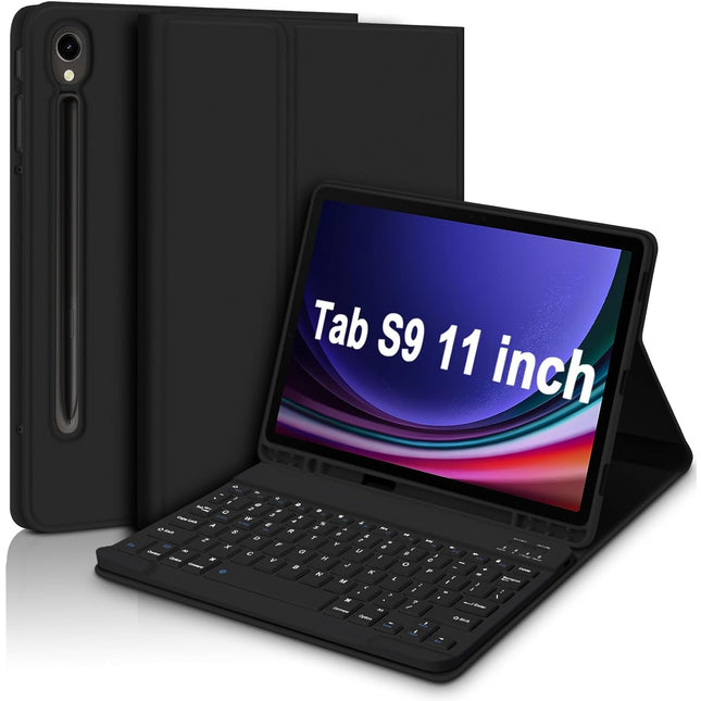 typecase Keyboard Case for Samsung Galaxy Tab S10 FE (10.9), S9 (11) & S9 FE (10.9) with S Pen Holder, 3-Viewing Angle, Slim Lightweight Detachable Wireless Bluetooth Keyboard Cover (Not Fit to S10)