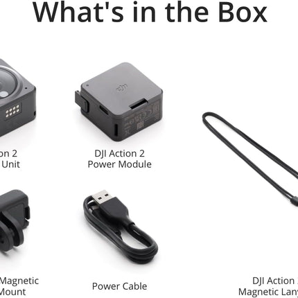 DJI Action 2 Power Combo (128GB) Action Camera with Extended Battery Module, 155° FOV, Magnetic Attachments, Stabilization Technology, Waterproof Camera Ideal