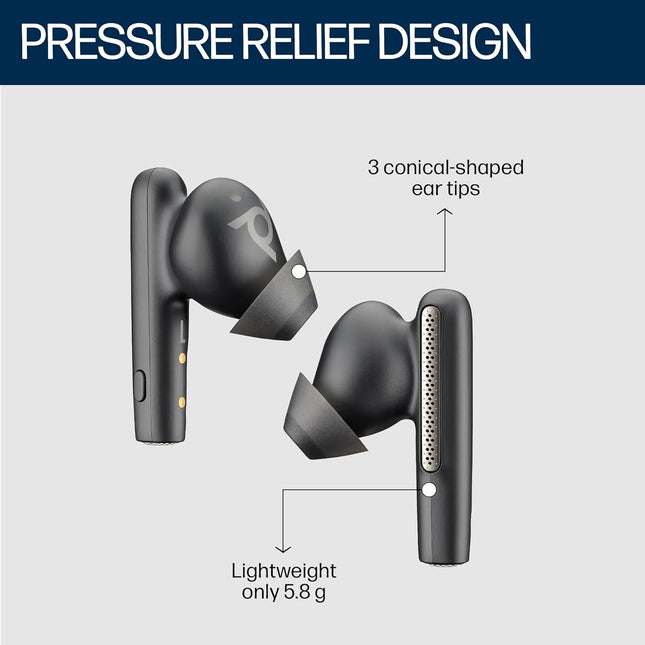 Poly Voyager Free 60 True Wireless Earbuds, in-Ear w/Noise-canceling mic, ANC, Black (BRAND NEW/SEALED)
