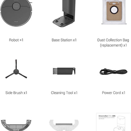 dreame D10s Plus Robot Vacuum and Mop Combo, Self-Emptying for up to 65 Days, 5,000Pa Suction Power, Advanced AI and LiDAR Navigation, 280-min Runtime, Compatible with Alexa, Ideal for Pet Hair, Black