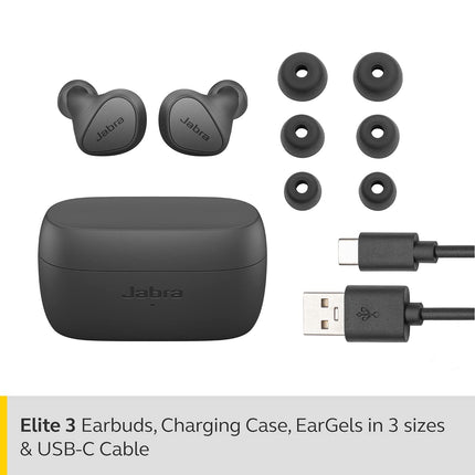 Jabra Elite 3 in Ear Bluetooth Truly Wireless in Ear Earbuds, Noise Isolating with mic for Clear Calls, Rich Bass, Customizable Sound, Mono Mode (UNBOXED) - Unboxify