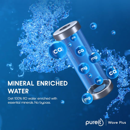 Pureit Wave Plus Mineral RO+UV | 6 stage Purification | 7 Litres Capacity | Up to 45% Water Saving | Suitable for Borewell, Tanker & Muncipal Water | Wall Mountable | Black