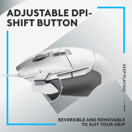 Logitech G502 X Wired Gaming Mouse - LIGHTFORCE Hybrid Optical-Mechanical Primary switches, Hero 25K Gaming Sensor, Compatible with PC/macOS/Windows