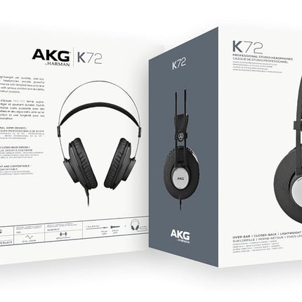AKG K72 Closed Back Studio Headphones, Black