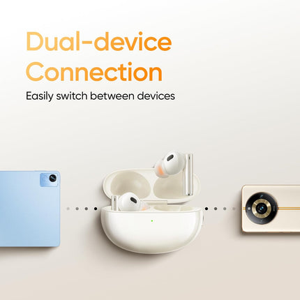 realme Buds Air 5 Pro Truly Wireless in-Ear Earbuds with 50dB ANC, realBoost Dual Coaxial Drivers, 360° Spatial Audio Effect, LDAC HD Audio, Upto 40Hrs Battery with Fast Charging