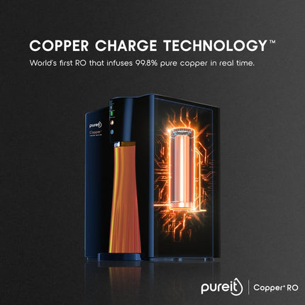 Pureit RO+UV+MF+Copper+Mineral | 7 Stage Purification | 8L Capacity | Suitable for Borewell, Tanker & Municipal Water | Table Top | Wall Mountable | Black & Copper