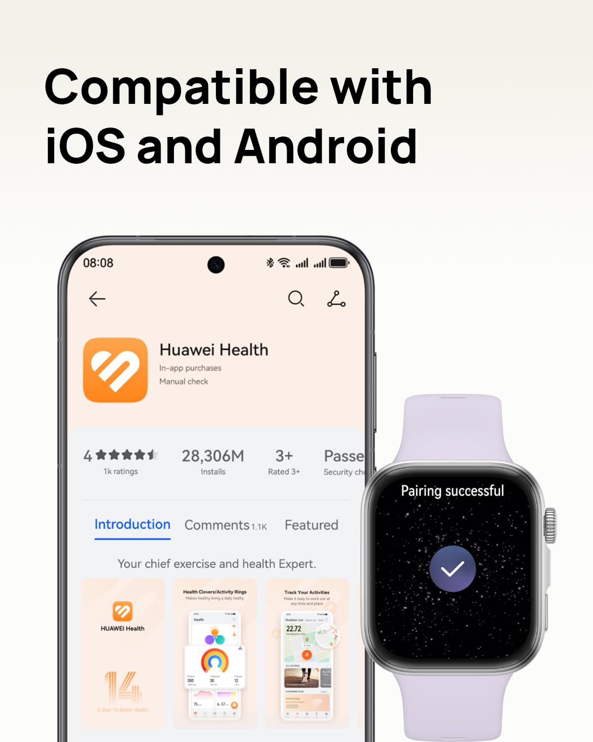 HUAWEI Watch FIT smartwatch, Large Display, Up to 10-Day