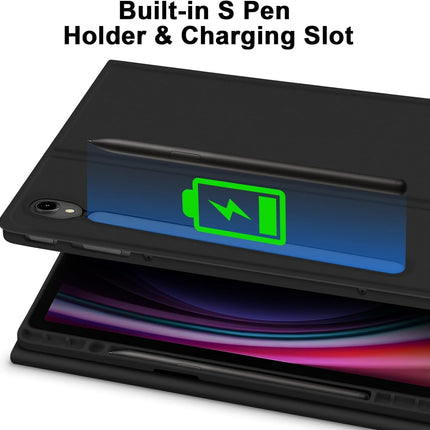 typecase Keyboard Case for Samsung Galaxy Tab S10 FE (10.9), S9 (11) & S9 FE (10.9) with S Pen Holder, 3-Viewing Angle, Slim Lightweight Detachable Wireless Bluetooth Keyboard Cover (Not Fit to S10)