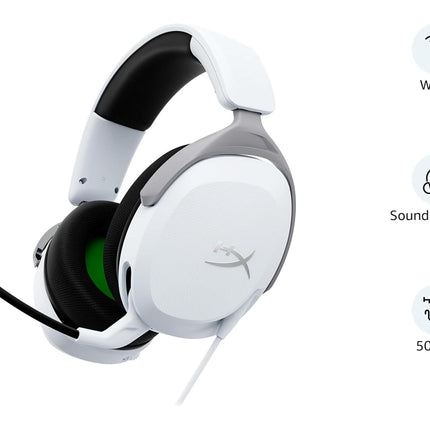 HyperX Cloudx Stinger 2 Core Gaming Headset for Xbox-White (6H9B7Aa),On Ear,Wired Headphones