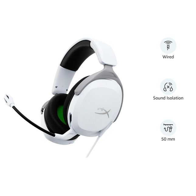 HyperX Cloudx Stinger 2 Core Gaming Headset for Xbox-White (6H9B7Aa),On Ear,Wired Headphones