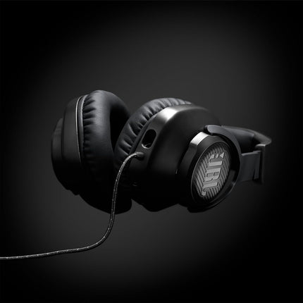 JBL Quantum 100 Wired Over Ear Gaming Headphones with Mic, 40mm Realistic Dynamic Drivers, Detachable Boom Mic, 1kHz Sensitivity, Memory Foam Cushioning, PC/Mobile/PS/Xbox/Nintendo/VR Compatible-Black
