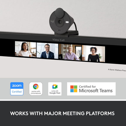 Logitech Brio 300 Full Hd Webcam with Privacy Shutter, Noise Reduction Microphone, USB-C, Certified for Zoom, Microsoft Teams, Google Meet, Auto Light Correction - Graphite - Digital