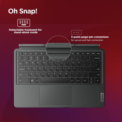 Lenovo Original Tab P12 Keyboard Detachable, 3-Point Pogo-Pin Connectors Wireless Keyboard with Trackpad/Touchpad Tablet (Ultra-Thin, Productivity Enabling Hot Keys (Suitable for Tab P12, Zg38C05230))