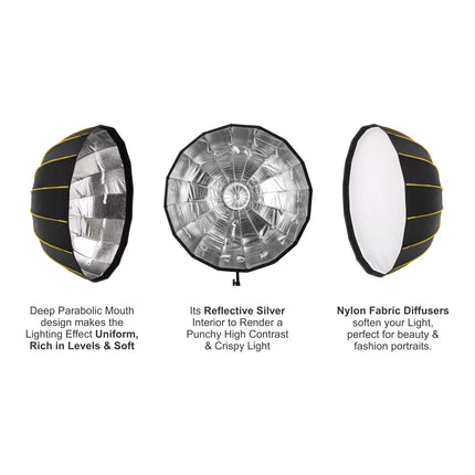 DIGITEK® (DBDS-105S) Parabolic Hexadecagon 105cm Beauty Dish Softbox