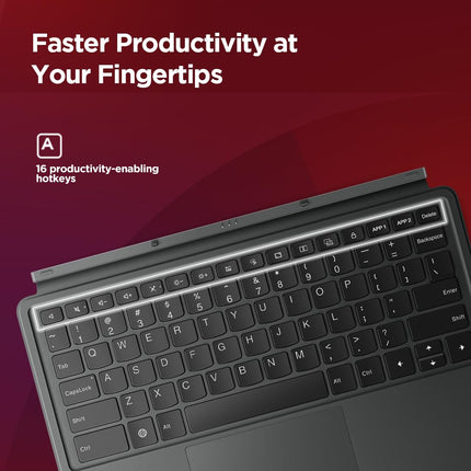 Lenovo Original Tab P12 Keyboard Detachable, 3-Point Pogo-Pin Connectors Wireless Keyboard with Trackpad/Touchpad Tablet (Ultra-Thin, Productivity Enabling Hot Keys (Suitable for Tab P12, Zg38C05230))