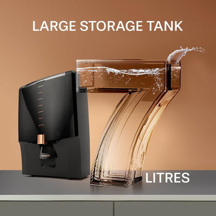Aquaguard Enrich Aura 2X Aquasaver RO+UV+Copper | Needs No Service for 2 Years | 60% Water Saving | Includes Mega Sediment filter | 7-Stage Purification | 7L storage