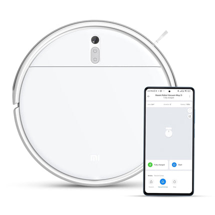 Xiaomi Robot Vacuum-Mop 2i, 2200 Pa Powerful Suction, 450 mL Large-Capacity Dustbin, Electronically-Controlled 270 mL Water Tank, Controls remotely via app, Alexa/GA Enabled, White