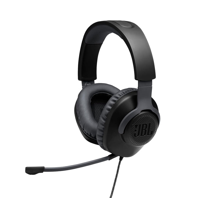JBL Quantum 100 Wired Over Ear Gaming Headphones (without Mic), 40mm Realistic Dynamic Drivers, Detachable Boom Mic, 1kHz Sensitivity, Memory Foam Cushioning, PC/Mobile/PS/Xbox/Nintendo/VR Compatible-Black