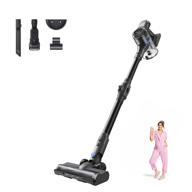 DREAME J30 Cordless Stick Vacuum Cleaner, 24K Pa Powerful Suction, 7x2500 mAh Battery, 60 Minutes Running Time, Folding Tube for Corner Cleaning, 0.5 Litre