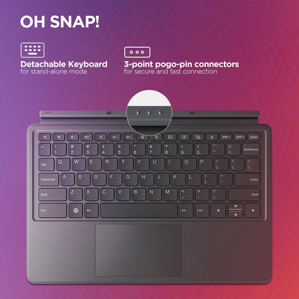 Lenovo Original Ideatab Pro Keyboard| Detachable 3-Point Pogo-Pin Connectors| Wireless Keyboard with Touchpad (Ultra Thin,Productivity Enabling Hot Keys,16 Intuitive Function Keys,ZG38C06035),Black