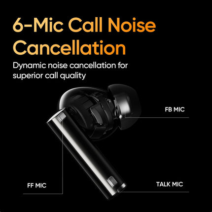 realme Buds Air 5 Pro Truly Wireless in-Ear Earbuds with 50dB ANC, realBoost Dual Coaxial Drivers, 360° Spatial Audio Effect, LDAC HD Audio, Upto 40Hrs Battery with Fast Charging
