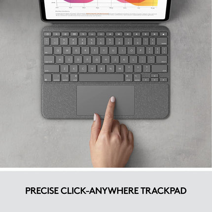 Logitech Combo Touch iPad Pro 12.9-inch (5th, 6th gen - 2021, 2022) Keyboard Case - Detachable Backlit Keyboard with Kickstand, Click-Anywhere Trackpad, Smart Connector-QWERTY UK English Layout - Grey