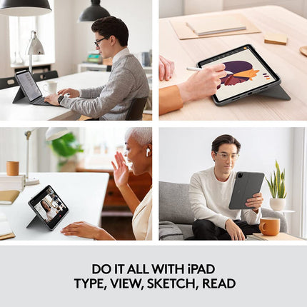 Logitech Combo Touch iPad Pro 11-inch (1st, 2nd, 3rd, 4th gen - 2018, 2020, 2021, 2022) Keyboard Case - Detachable Backlit Keyboard, Click-Anywhere Trackpad - QWERTY Smart Connector, Grey, Medium
