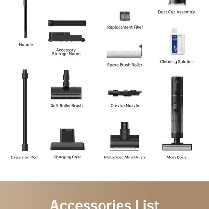 Dreame H12 Dual Smart Wet Dry Upright Vacuum, Floor Cleaner Mop Combo 4-in-1 Cordless Stick Vacuum for Multi-Surface, One-Step Self Cleaning with Hot Air Drying