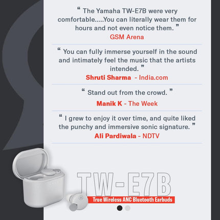 Yamaha Audio TW-E7B True Wireless in Ear Earbuds | True Sound, Bluetooth, aptX Adaptive, Active Noise Cancelling, Built-in Microphones for Clear Voice Calls, Ambient Sound and Listening Care | Black