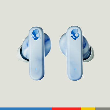Skullcandy EcoBuds in-Ear Wireless Earbuds, 8 Hr Battery, Battery-Free Charging Case, Microphone, Works with iPhone Android and Bluetooth Devices - Glacier