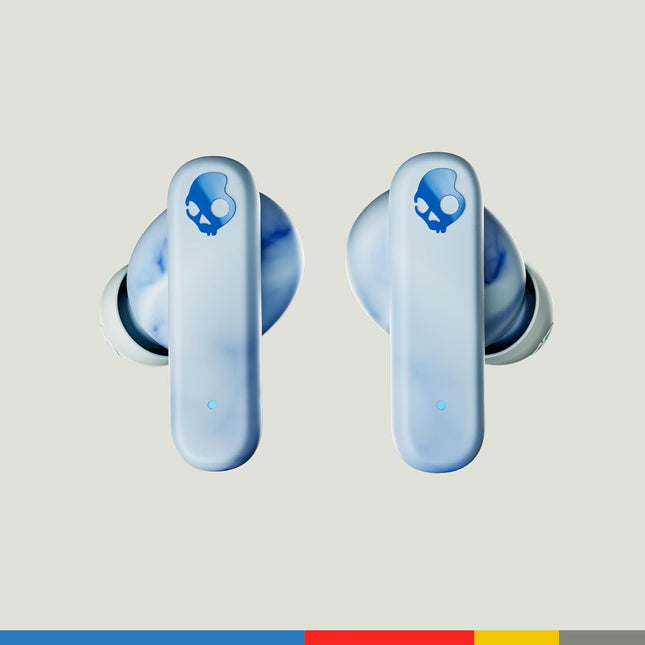 Skullcandy EcoBuds in-Ear Wireless Earbuds, 8 Hr Battery, Battery-Free Charging Case, Microphone, Works with iPhone Android and Bluetooth Devices - Glacier