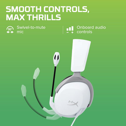 HyperX Cloudx Stinger 2 Core Gaming Headset for Xbox-White (6H9B7Aa),On Ear,Wired Headphones