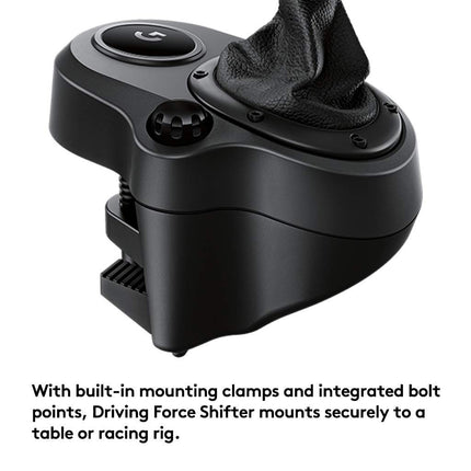 Logitech G Driving Force Racing Wheels Shifter for G29, G920 & G923, 6 Speed, Push Down Reverse Gear, Steel and Leather Construction for PC - Black